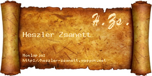 Heszler Zsanett névjegykártya